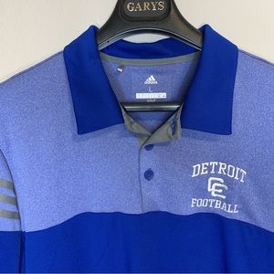 Adidas Men’s L Golf Polo Shirt 3 Stripe On One Sleeve Detroit Football Quick Dry